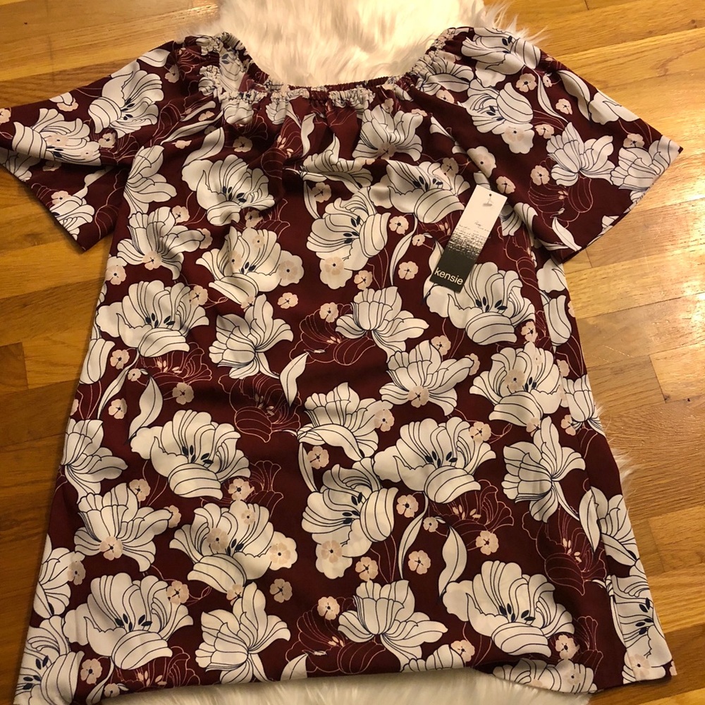Kensie Floral Off the Shoulder Dress